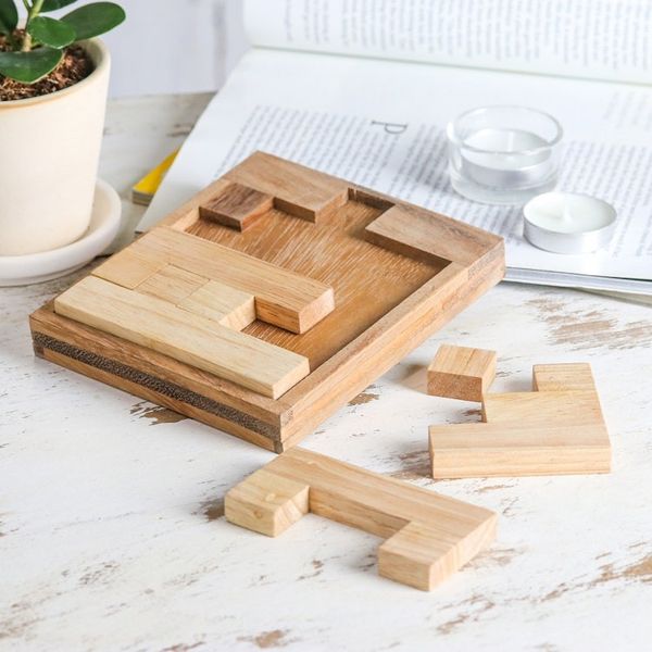 Alternate image for Handmade Raintree Wood Puzzle from Thailand Find a Way