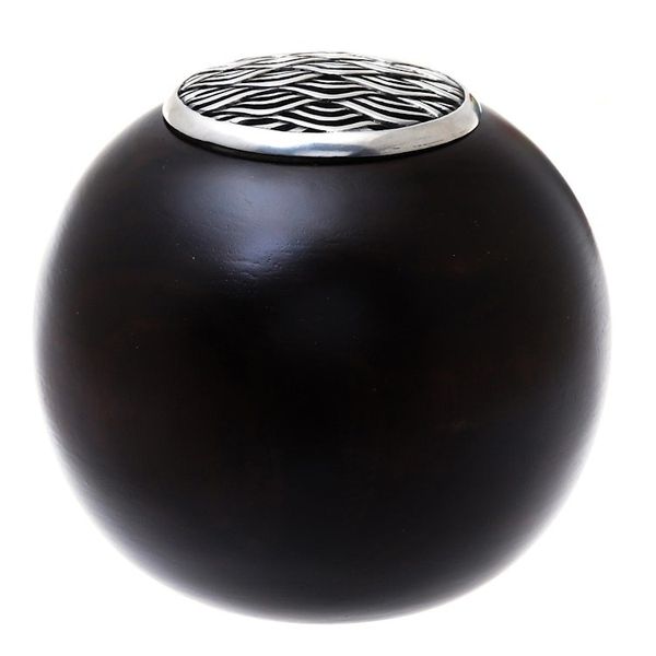 Alternate image for Wave Motif Wood and Pewter Decorative Jar 5 inch The Wave