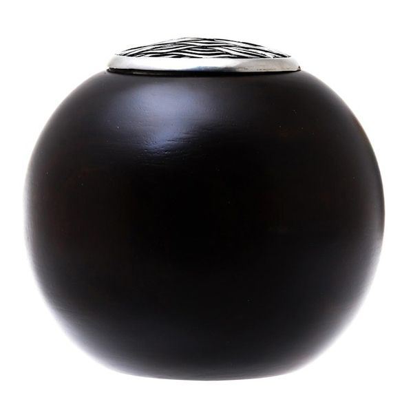 Alternate image for Wave Motif Wood and Pewter Decorative Jar 5 inch The Wave