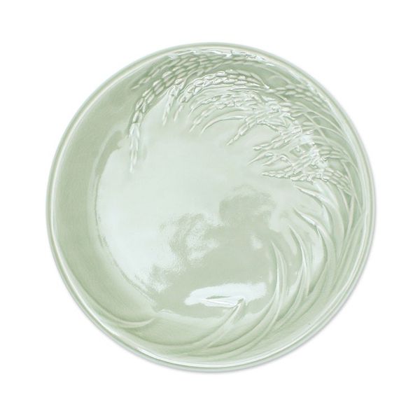Alternate image for Celadon Ceramic Plates from Thailand Pair Thai Rice