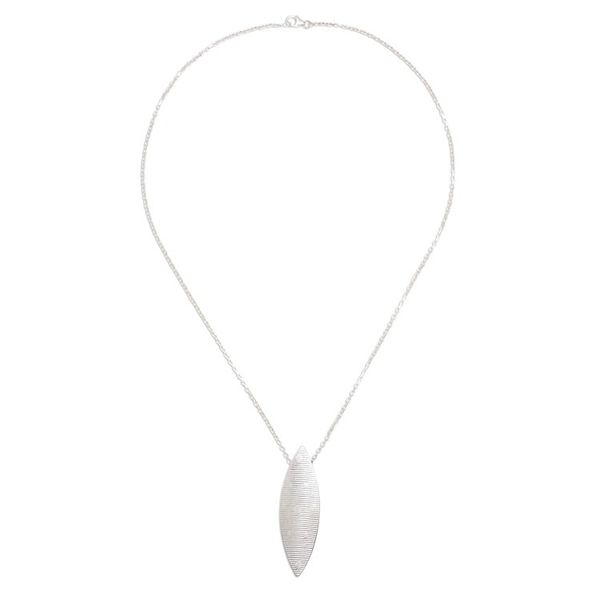 Alternate image for Sterling Silver and Wood Pendant Necklace from Thailand Sophisticated Form