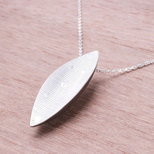 Alternate image for Sterling Silver and Wood Pendant Necklace from Thailand Sophisticated Form