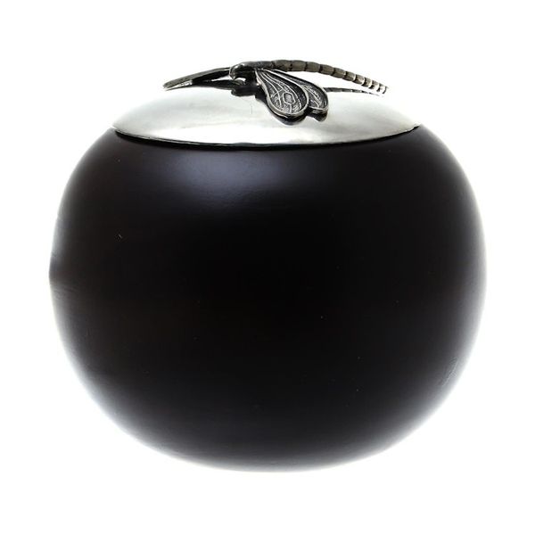 Alternate image for Wood and Pewter Dragonfly Decorative Jar 4 in. The Dragonfly