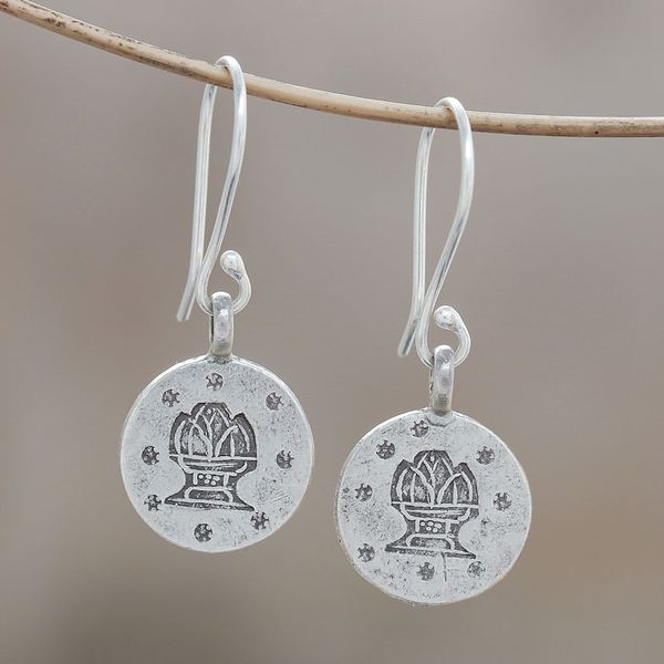 Alternate image for Karen Silver Aquarius Dangle Earrings from Thailand Karen Aquarius