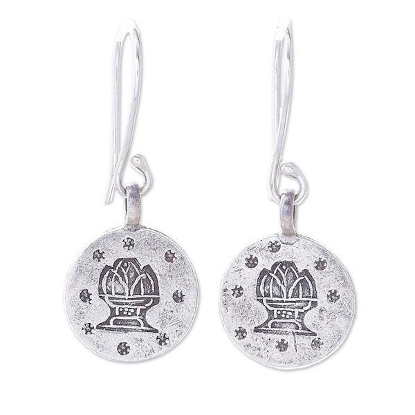 Alternate image for Karen Silver Aquarius Dangle Earrings from Thailand Karen Aquarius