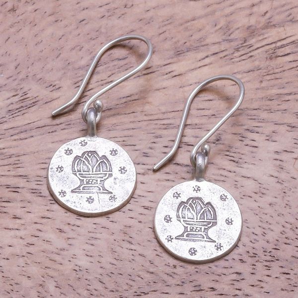 Alternate image for Karen Silver Aquarius Dangle Earrings from Thailand Karen Aquarius