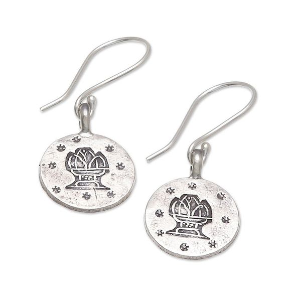 Alternate image for Karen Silver Aquarius Dangle Earrings from Thailand Karen Aquarius