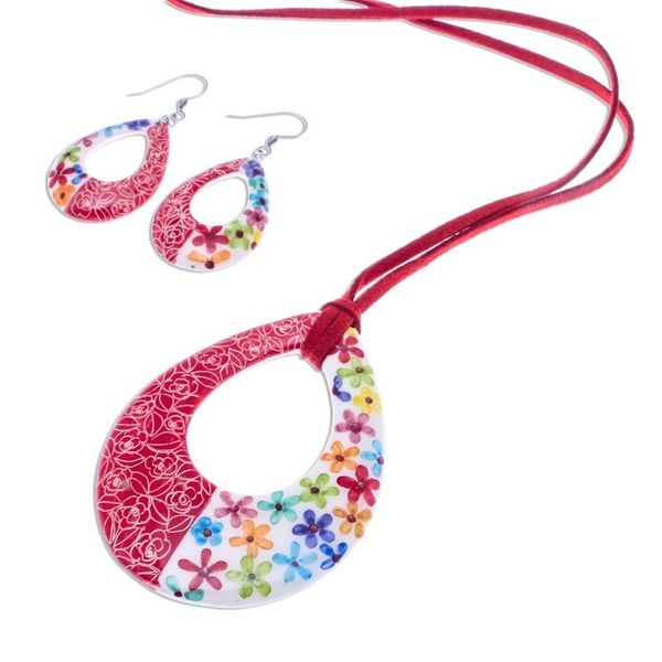 Alternate image for Floral Ceramic Jewelry Set Crafted in Thailand Thai Blossom