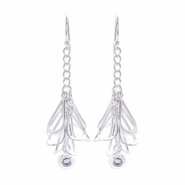 Alternate image for Petal-Shaped Sterling Silver Dangle Earrings from Thailand Rainy Beauty