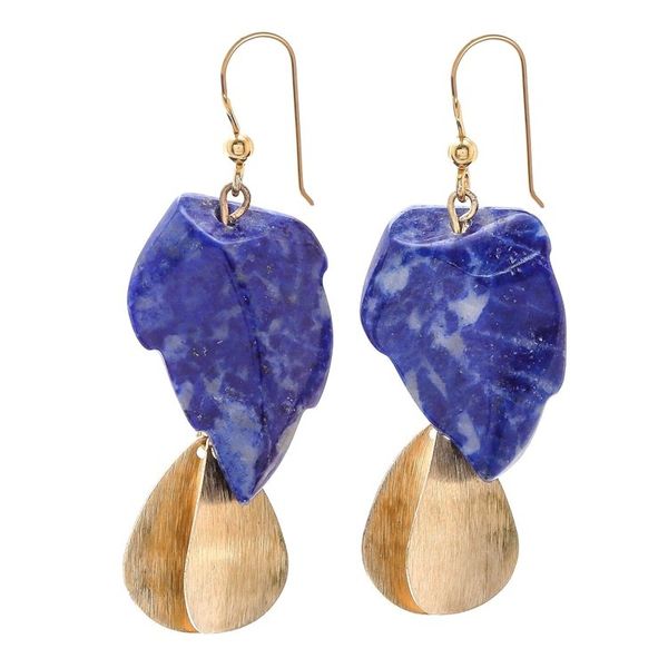 Alternate image for Lapis Lazuli Stone Dangle Earrings Crafted in Thailand Blue Stones