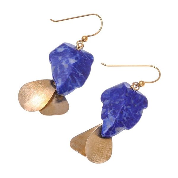 Alternate image for Lapis Lazuli Stone Dangle Earrings Crafted in Thailand Blue Stones