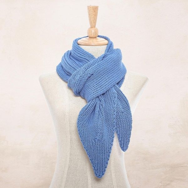 Alternate image for Knit Cotton Wrap Scarf in Iris from Thailand Ascot Charm in Iris
