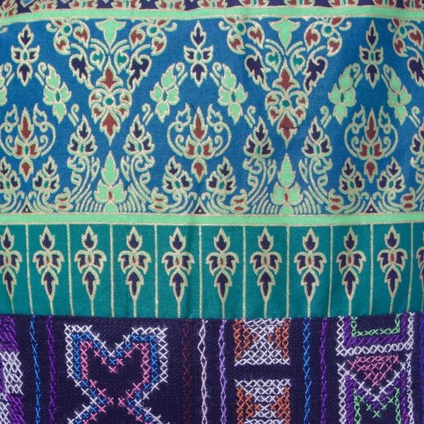 Alternate image for Black and Multi-Color Patterned Cotton Blend Shoulder Bag Vibrant Gardens