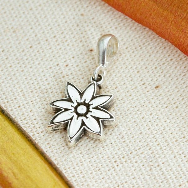 Alternate image for Flower-Themed Taxco Sterling Silver Pendant from Mexico Floral Finesse