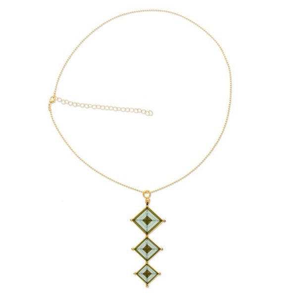 Alternate image for Gold-Plated Handloomed Mandala Necklace Earrings Jewelry Set Vibrant Diamonds