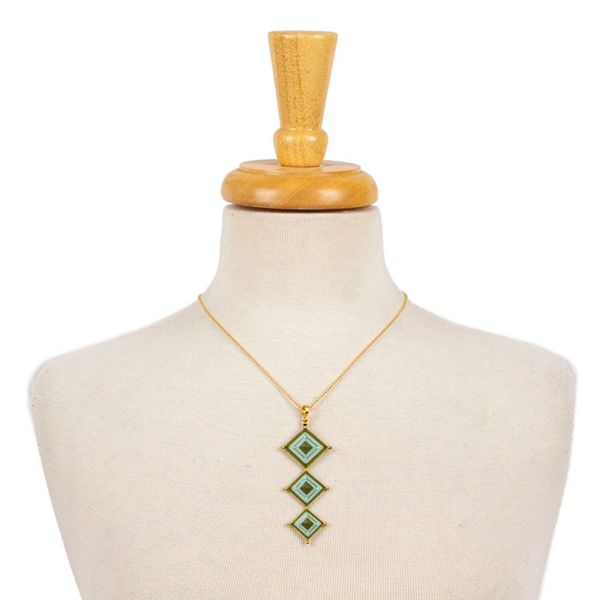 Alternate image for Gold-Plated Handloomed Mandala Necklace Earrings Jewelry Set Vibrant Diamonds