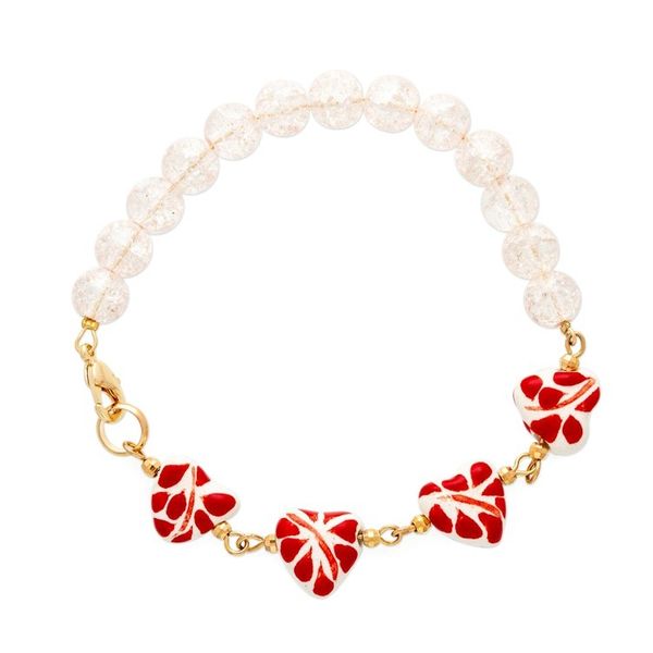 Alternate image for Heart-Themed Talavera Red Ceramic and Crystal Link Bracelet My Red Romance