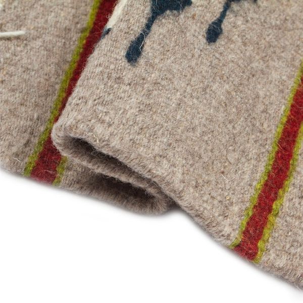 Alternate image for Zapotec Diamond-Patterned Grey and Red Wool Area Rug 1x1 Diamond of Magnificence