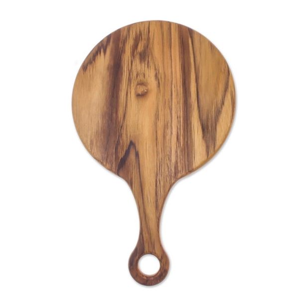 Alternate image for Circular Teak Wood Cutting Board Crafted in Thailand Cook with Passion