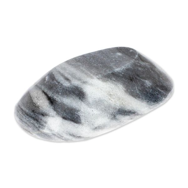 Alternate image for Grey and White Natural Marble Catchall Hand-Carved in Mexico Grey Finesse