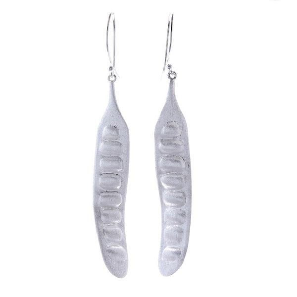 Alternate image for Sterling Silver Bean Dangle Earrings from Thailand Bitter Beans