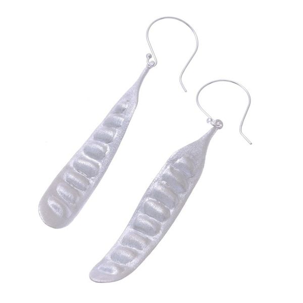 Alternate image for Sterling Silver Bean Dangle Earrings from Thailand Bitter Beans