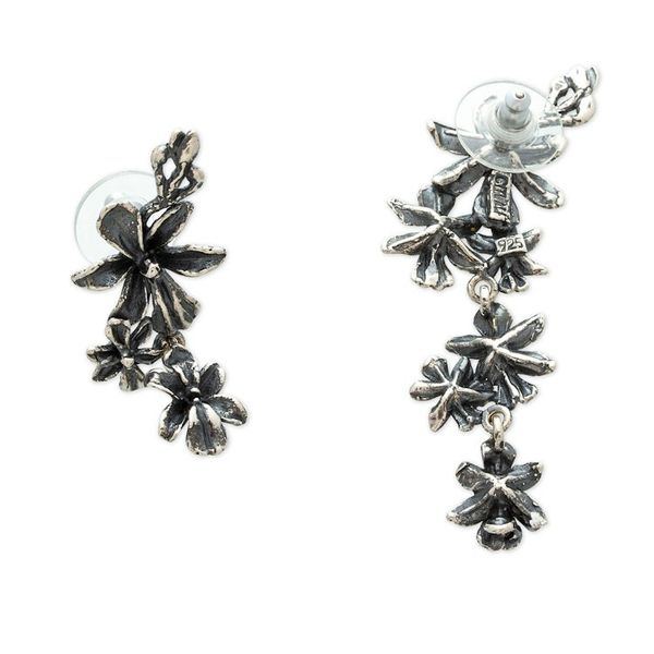 Alternate image for Floral Oxidized Sterling Silver Statement Dangle Earrings Generous Venus