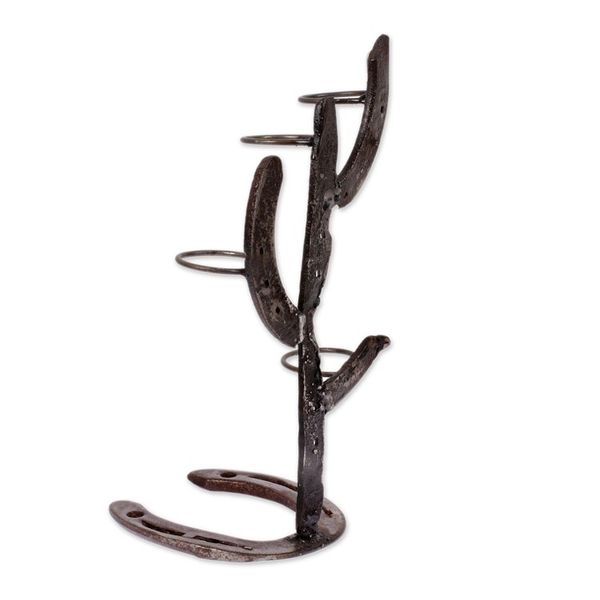 Alternate image for Cactus-Themed Recycled Iron Tequila Glass Stand 4-Piece Set Cactus Fiesta