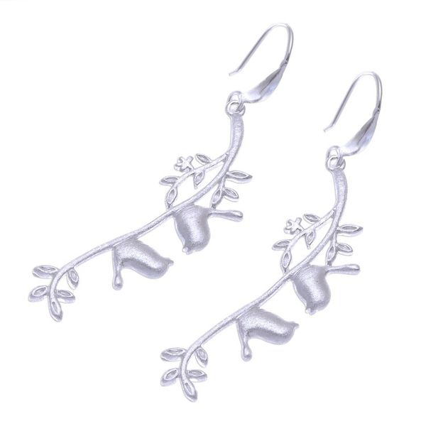 Alternate image for Twin Bird Sterling Silver Dangle Earrings from Thailand Twin Birds