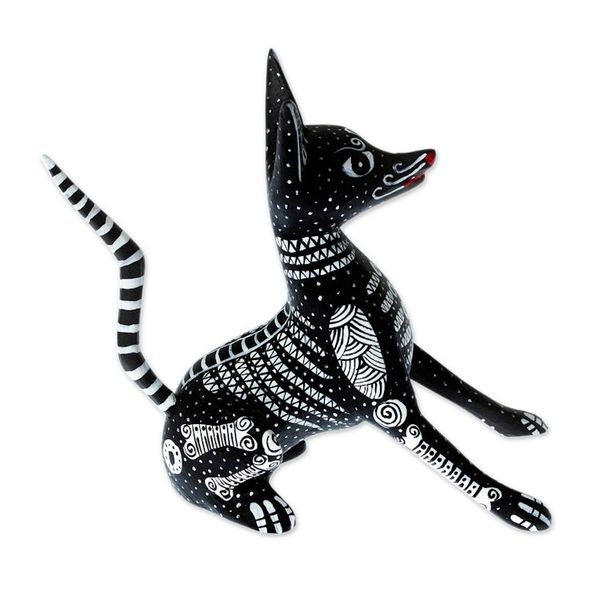 Alternate image for Fair Trade Day of the Dead Wood Alebrije Xolo Dog Figurine Xolo Dog