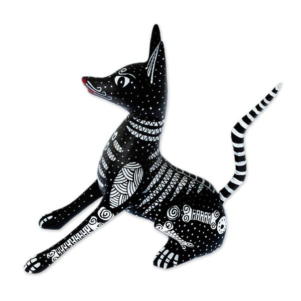 Alternate image for Fair Trade Day of the Dead Wood Alebrije Xolo Dog Figurine Xolo Dog