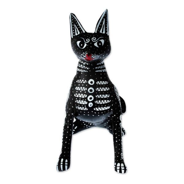 Alternate image for Fair Trade Day of the Dead Wood Alebrije Xolo Dog Figurine Xolo Dog