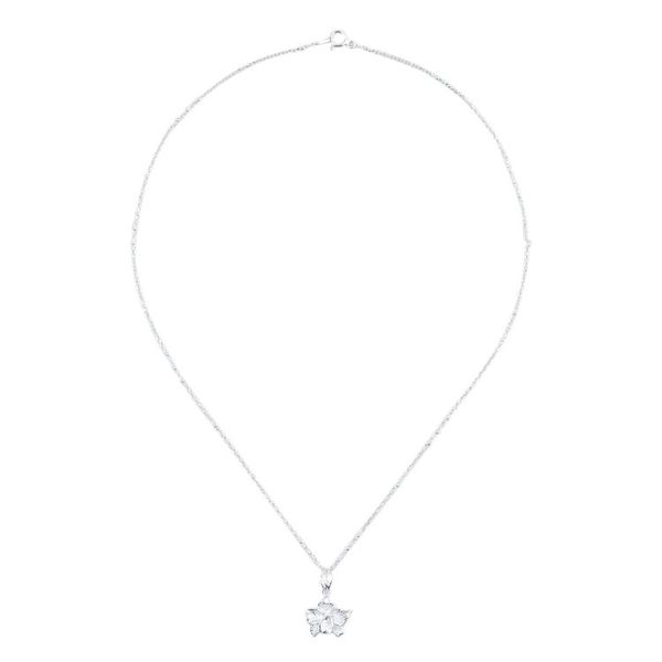 Alternate image for 925 Silver Floral Pendant Necklace Handcrafted in Thailand Orchid Blossom
