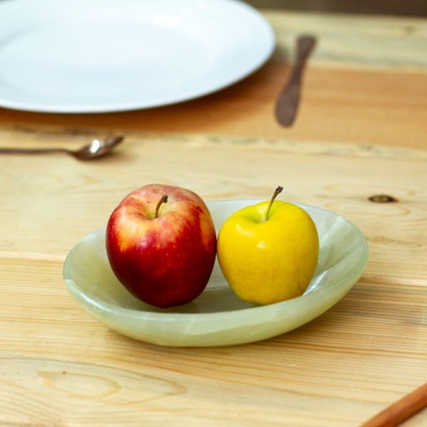 Alternate image for Oval Natural Green Onyx Snack Plate Hand-Carved in Mexico Earthy Harmony