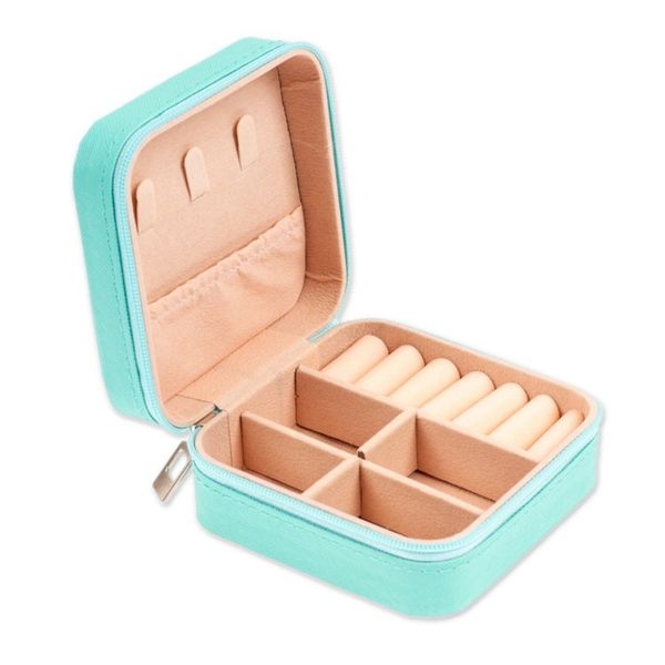 Alternate image for Floral Hand-Painted Mint Green Faux Leather Jewelry Box Mint Paradise