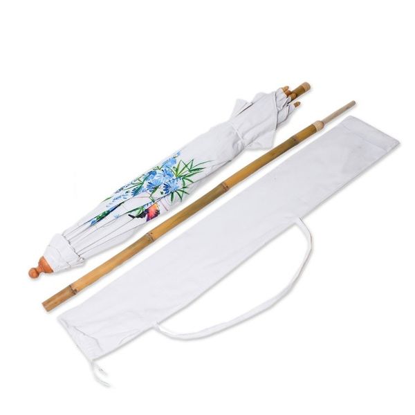 Alternate image for Floral Bird-Themed Cotton and Bamboo Parasol from Thailand Birds and Flowers