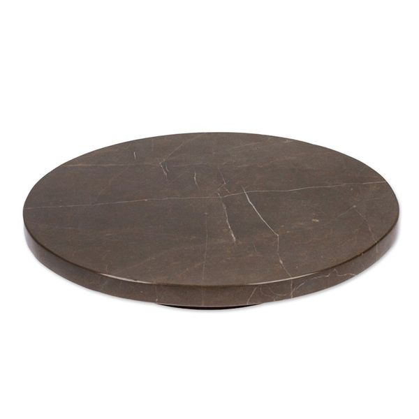 Alternate image for Hand-Carved Minimalist Dark Grey Marble Rotating Centerpiece Metropolitan Banquet