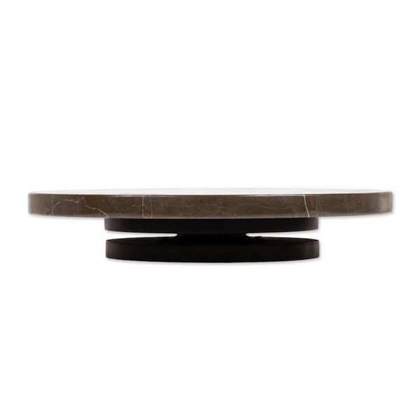 Alternate image for Hand-Carved Minimalist Dark Grey Marble Rotating Centerpiece Metropolitan Banquet