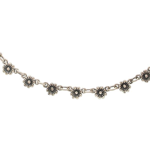 Alternate image for Polished and Oxidized Sterling Silver Spring Link Necklace Wild Petals