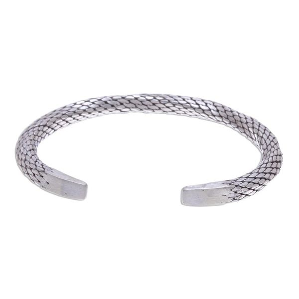 Alternate image for Braided Unisex Sterling Silver Cuff Bracelet from Thailand Wise Serpent