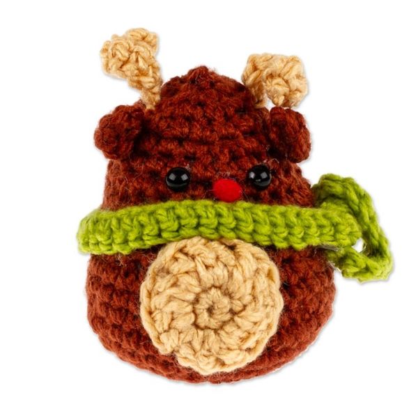 Alternate image for Crocheted Holiday Decorative Accent with Reindeer Theme Cute Deer