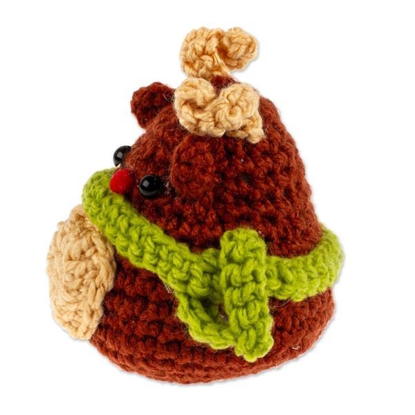 Alternate image for Crocheted Holiday Decorative Accent with Reindeer Theme Cute Deer