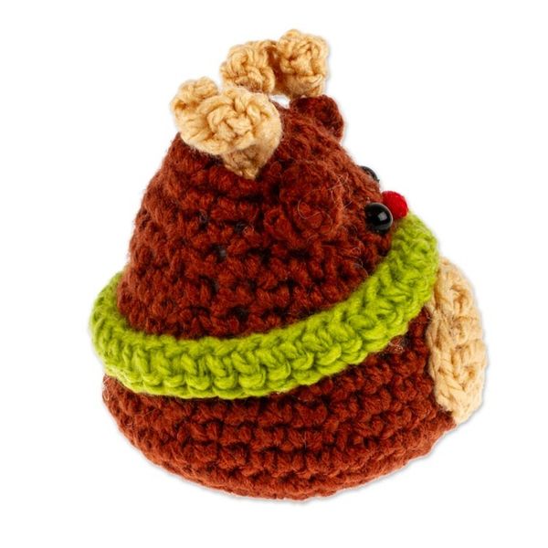 Alternate image for Crocheted Holiday Decorative Accent with Reindeer Theme Cute Deer