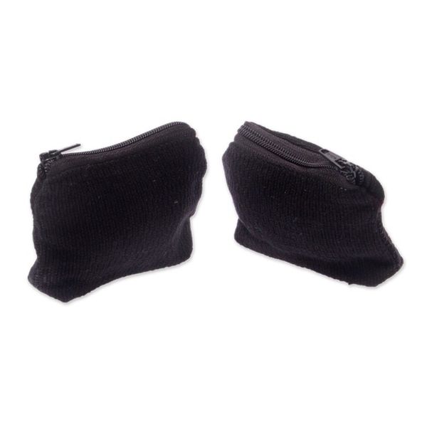 Alternate image for Embroidered Blush Cotton Coin Purse Pair with Floral Theme Blush Black Spring