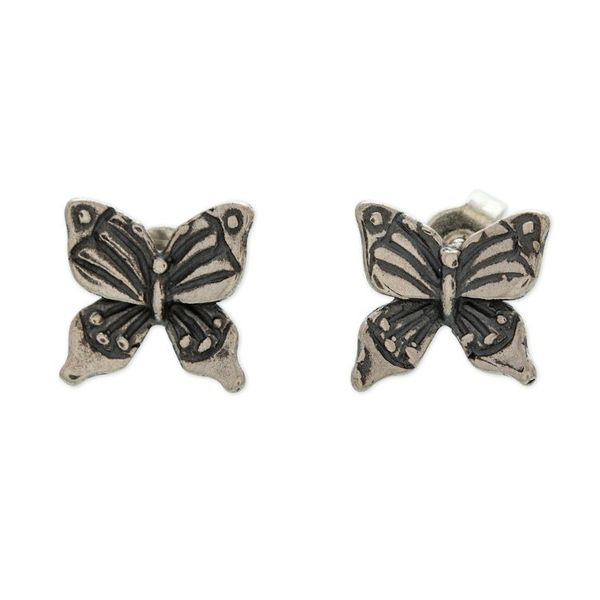Alternate image for 3-Piece Nature-Themed Sterling Silver Stud Earrings Set Bucklers of Nature