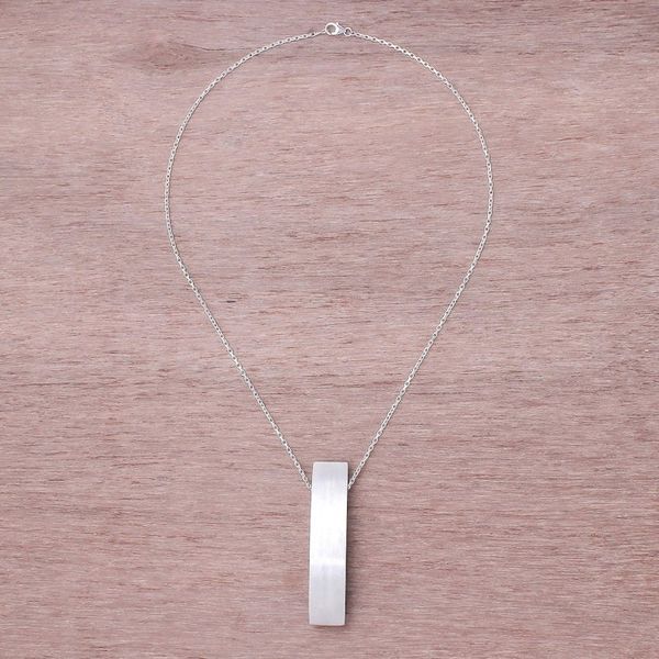 Alternate image for Sterling Silver and Mai Maka Wood Pendant Necklace Sophisticated Figure