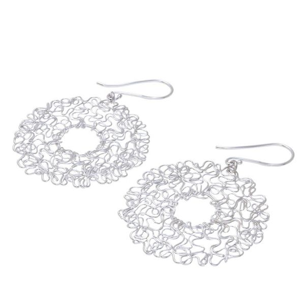 Alternate image for Sterling Silver Twisted Wire Wreath Dangle Earrings Freedom Wreath