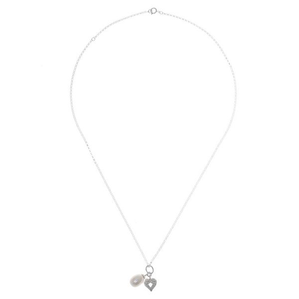 Alternate image for Heart-Shaped Cultured Pearl Pendant Necklace from Thailand Bright Heart