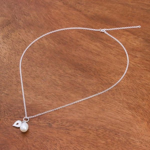 Alternate image for Heart-Shaped Cultured Pearl Pendant Necklace from Thailand Bright Heart
