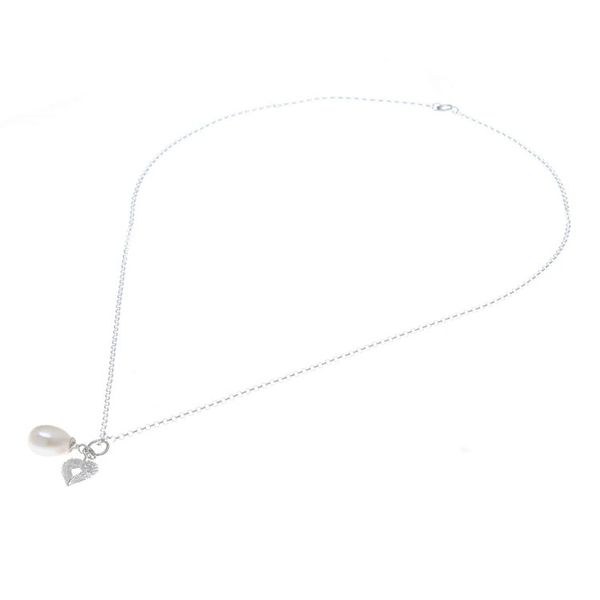 Alternate image for Heart-Shaped Cultured Pearl Pendant Necklace from Thailand Bright Heart